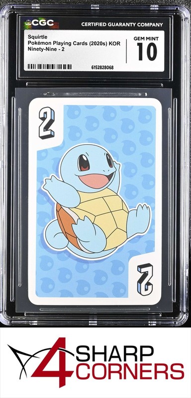 2020 POKEMON KOREAN NINETY-NINE PLAYING CARDS SQUIRTLE 2 CGC 10 GEM MINT
