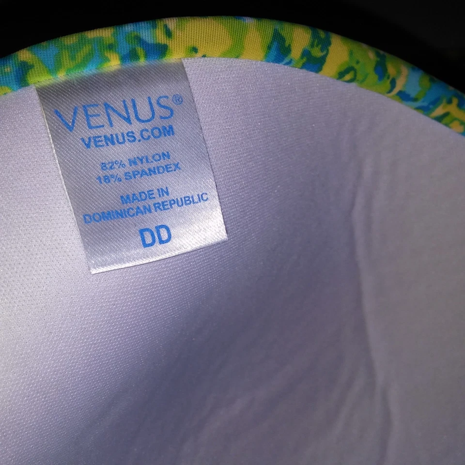 Bikini de Natación Venus DD Top Talla 8 Parte Inferior Verde Salpicaduras Triángulo Falda Halter Foto 4 de 4