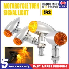 4PCS Yellow Bullet Motorcycle Turn Signal Light Indicators Blinkers Amber Lamp