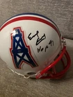 Earl Campbell Autographed Houston Oilers Mini Helmet PSA HOF 91 Inscription