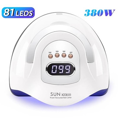 380 W UV LED Nagellampe 81 LED Gel Lack Trockner Profi Timer Auto Sensor UK