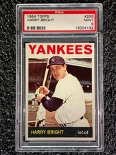 1964 Topps Baseball #259 Harry Bright PSA 9