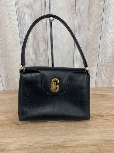 GUCCI G Turnlock Handbag Black 17.5x24.5x4in, 45in handle