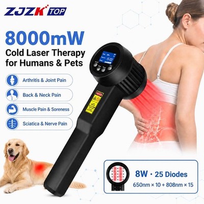 8W Class 4 Cold Laser Therapy for Herniated Disc Sciatica Lower Back Pain Relief