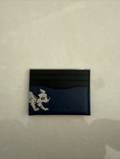 Coach Leather Card Pass Case Disney Dog 10×7.5cm Black/Blue NWT