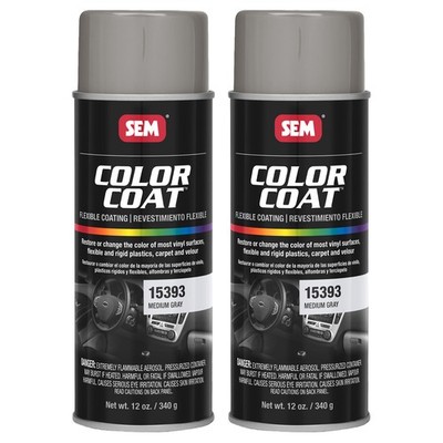 SEM Color Coat Paint Carpet Plastic Vinyl Medium Gray Aerosol 12 oz. 15393, 2 Pk