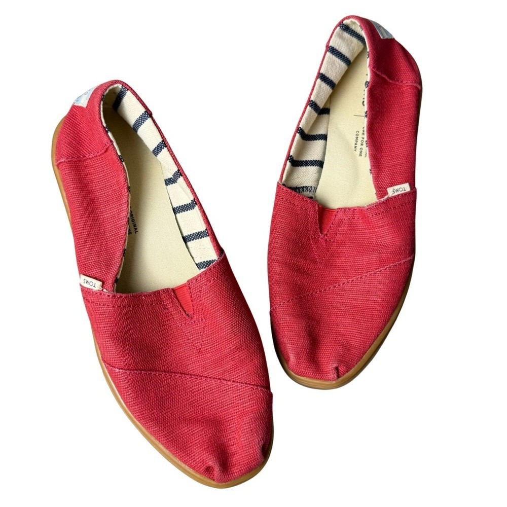 SAOLA Ballerine Tom’s donna classiche rosse stile avvolgente comode suola marrone taglia W7