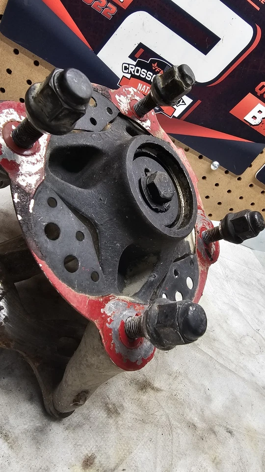 2008 Can Am DS450 Front Spindles Hubs Rotors Calipers Bearings OEM  - Image 2 of 4