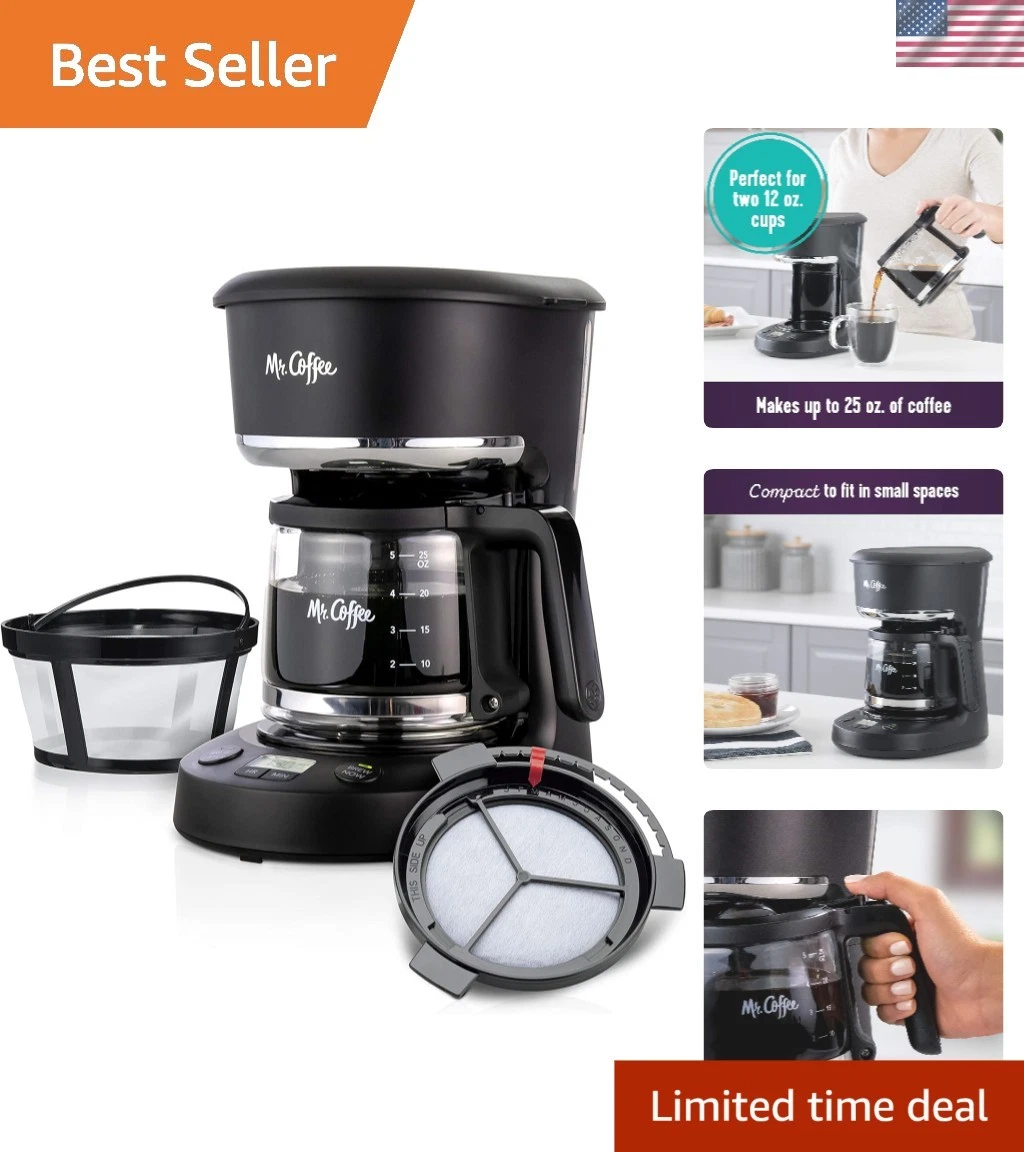 Fully Automatic Coffee Maker - 5-Cup Capacity, Compact Design & Easy Pour Carafe