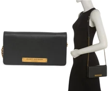 Kurt Geiger London Women's Richmond Mini Crossbody Shoulder Bag in Black Leather