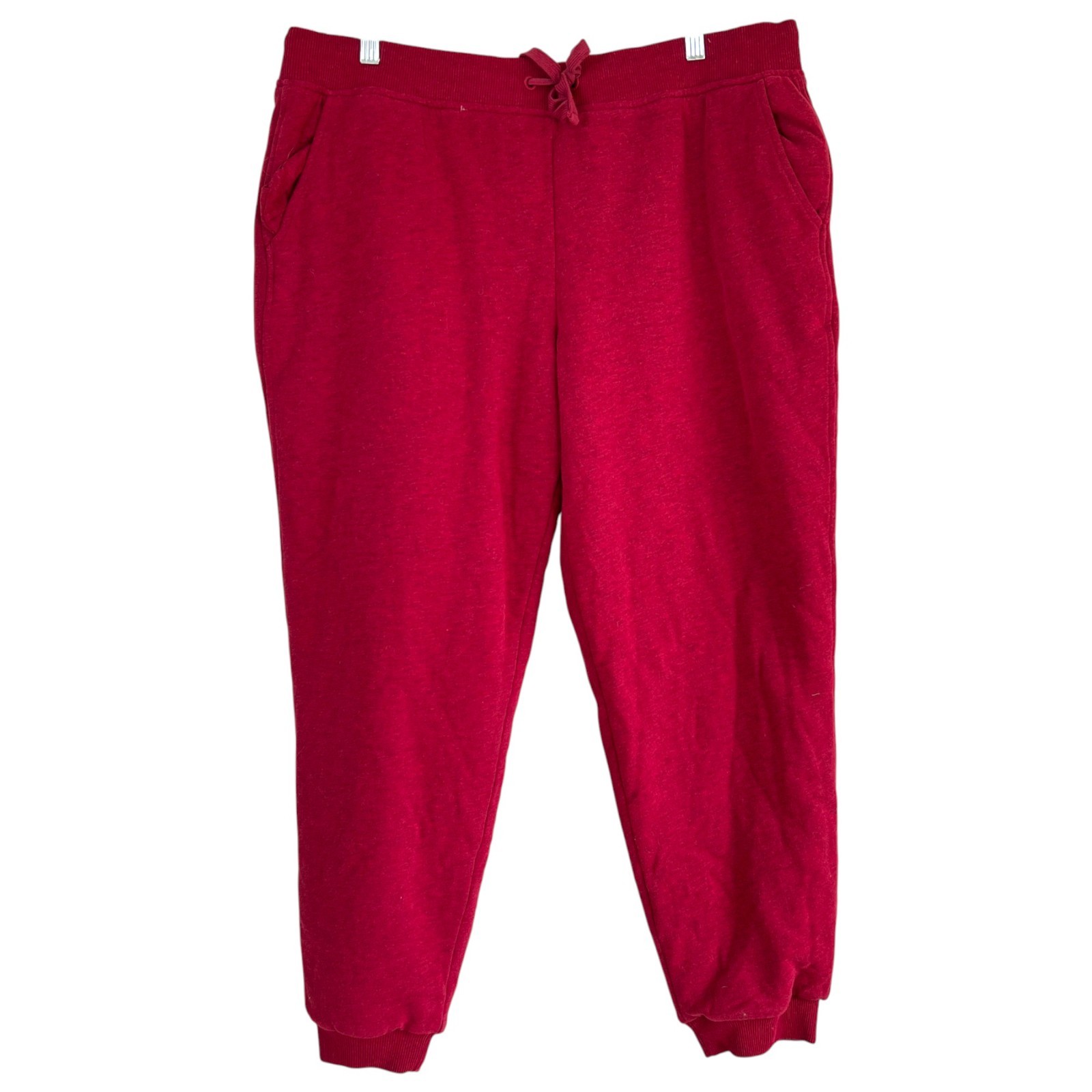L.L. Bean Sherpa Fleece Lined Sweatpants Red Cranberry Heather Size Extra Large