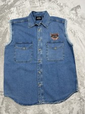 Vintage Biker Design Denim Vest Mens Medium 2005 Sturgis Motorcycle Rally 2000s