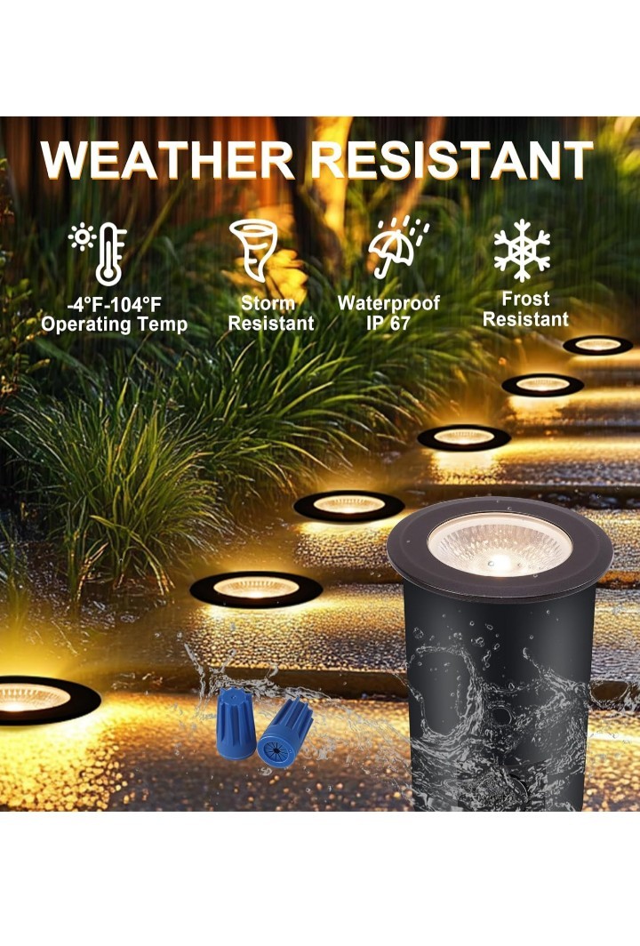 [6 Pack] CLOUDY BAY 9W LED Landscape In Ground Well Lights 12V 24V