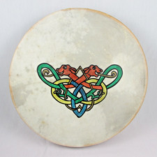 Vintage Irish Celtic Malachy Kearns Bodhran Goatskin Drum w/ Arrow Head 16" Dia.