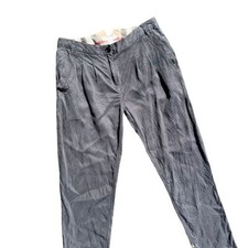 Burberry Boys Gray Chino Pants Size 12 Plaid Lining