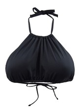 Aqua Women's High Neck Halter Swim Top Separates Swimsuit L, Black 