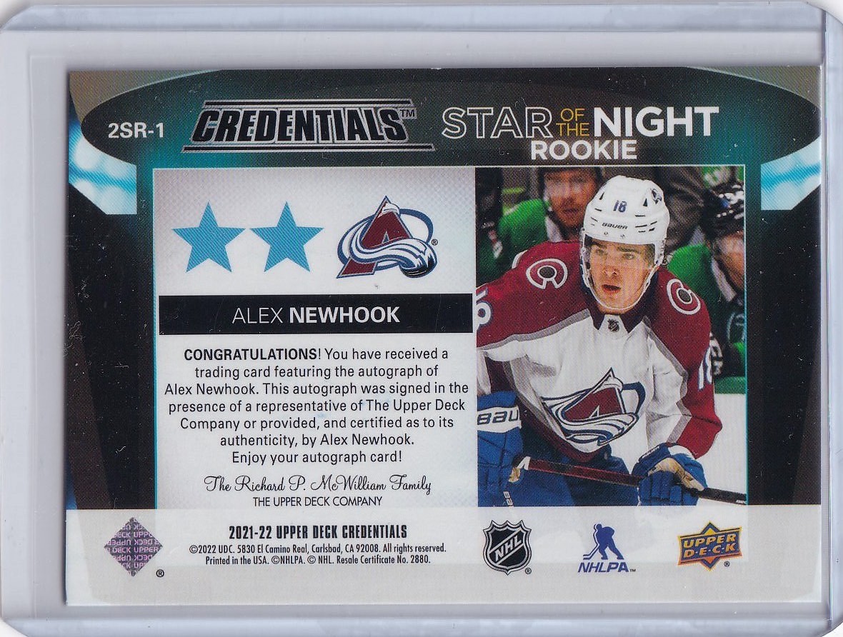 2021-22 Upper Deck Credentials - 2nd Star of the Night Rookies Alex ...