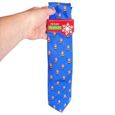 NWT Hallmark Holiday Traditions Blue Golf Santa Claus Tie