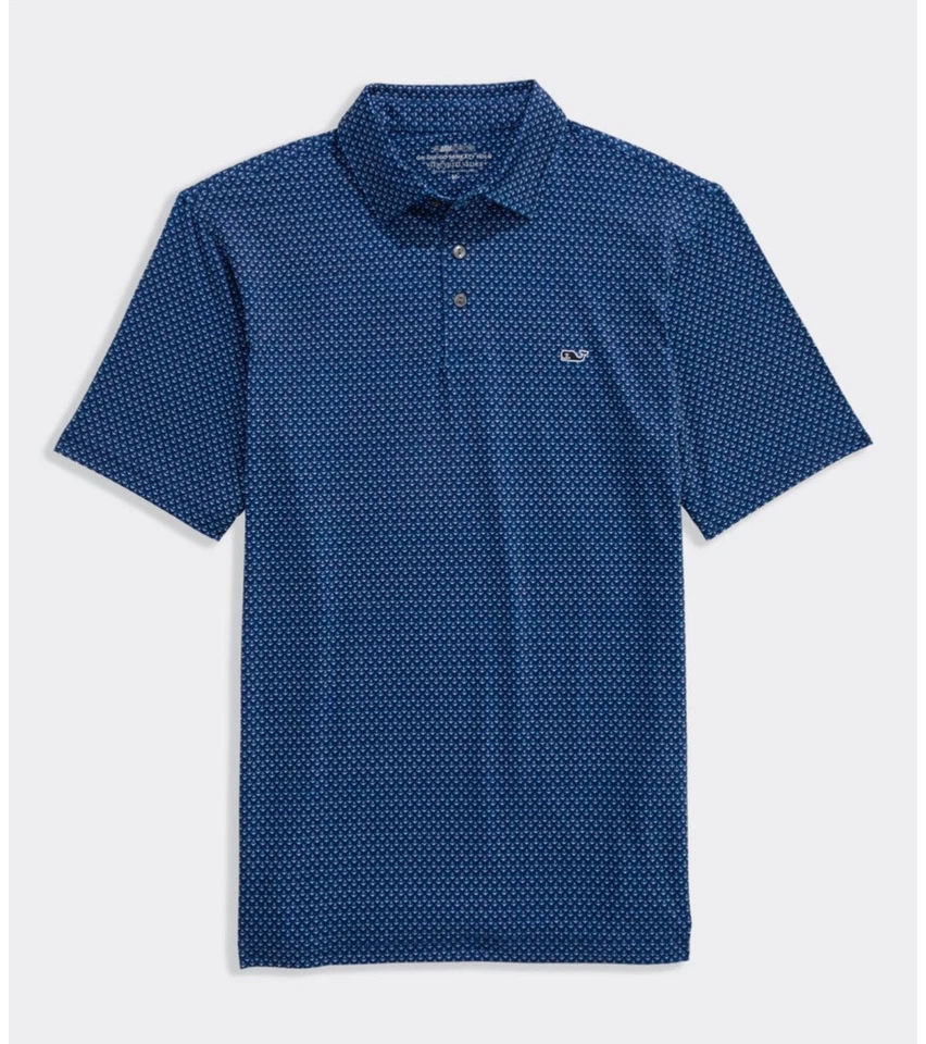 Nueva Camisa de Golf Vineyard Vines Polo Anclas Estampado Azul Sankaty Grande Precio de Venta sugerido por el fabricante $110 Foto 3 de 4