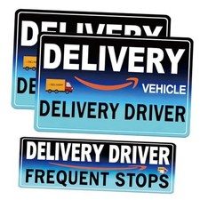 Delivery Driver Car Magnet Set, 3 Pack Removable Reflective Signs for Frequent