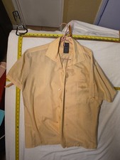 Vintage yellow camp collar shirt 70 s 60 s Sears Premiere Collection Size M 15-