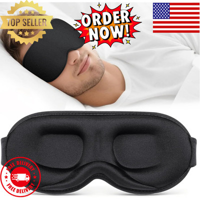 3D Sleep Mask Blackout Eye Mask Memory Foam Comfortable Travel Sleep Aid