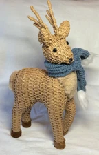 Martha Stewart Reindeer  SISAL RED SCARF NWT