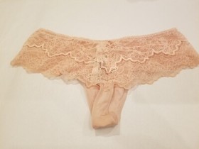 Victoria Secret DREAM ANGELS Lace Trim Hipster Thong Panty NWT Evening Blush