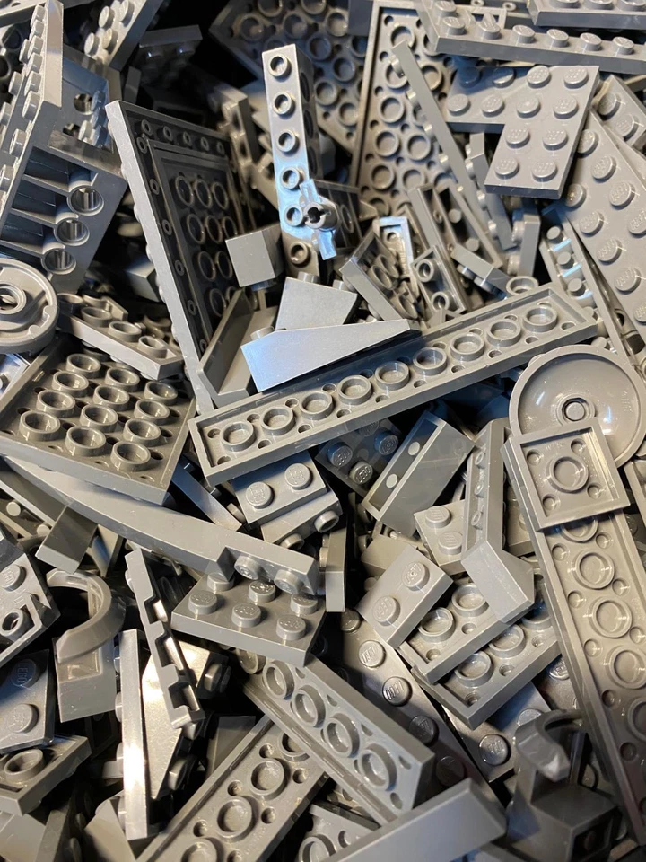 Lego ® 100 dunkelgraue Steine - dark bluish gray - Fliesen, Basic, Platten grau - Bild 2 von 4