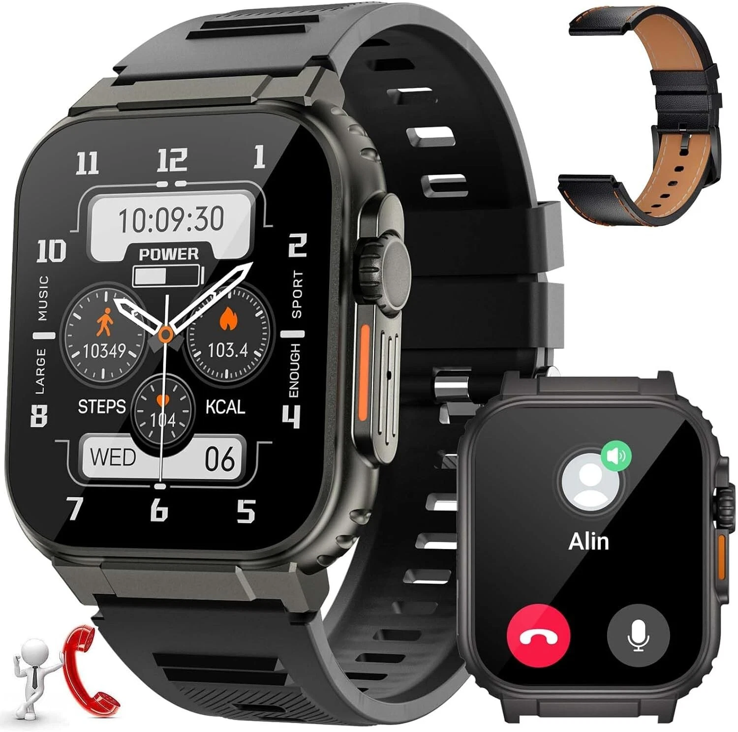 Smart Watch Men Women with Phone Function Wristwatch Sports Watch for Android IOS