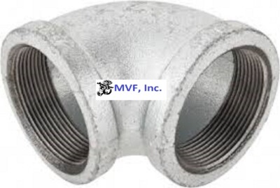 3/8'' 150 Female NPT 90° Elbow Galvanized Malleable Iron Pipe Fitting MI010341G