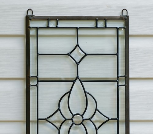 12" x 24"Handcrafted stained glass panel Clear Beveled window panel - Picture 8 of 10