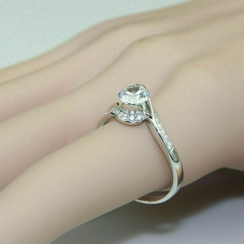 1 Ct Certified H/SI Lab-Grown Diamond Bypass Engagement Ring 10K Real White Gold - Picture 5 of 7
