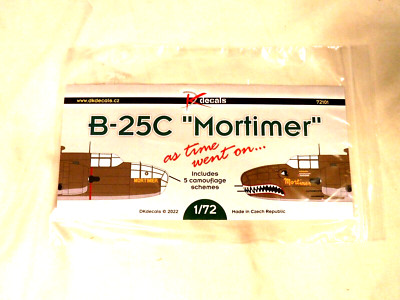 1/72 DK Decals Water-slide B 25C Mitchell Bombers Mortimer As Time Went On 72101