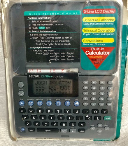 Royal Organizer DM75ex Business & Personal Telephone Memory 48 kb Memory - 第 1/4 張圖片