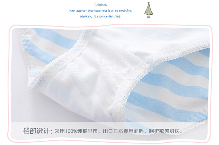 Blue Pink Striped Women Panties Underwear Briefs Cute Girls Janpan