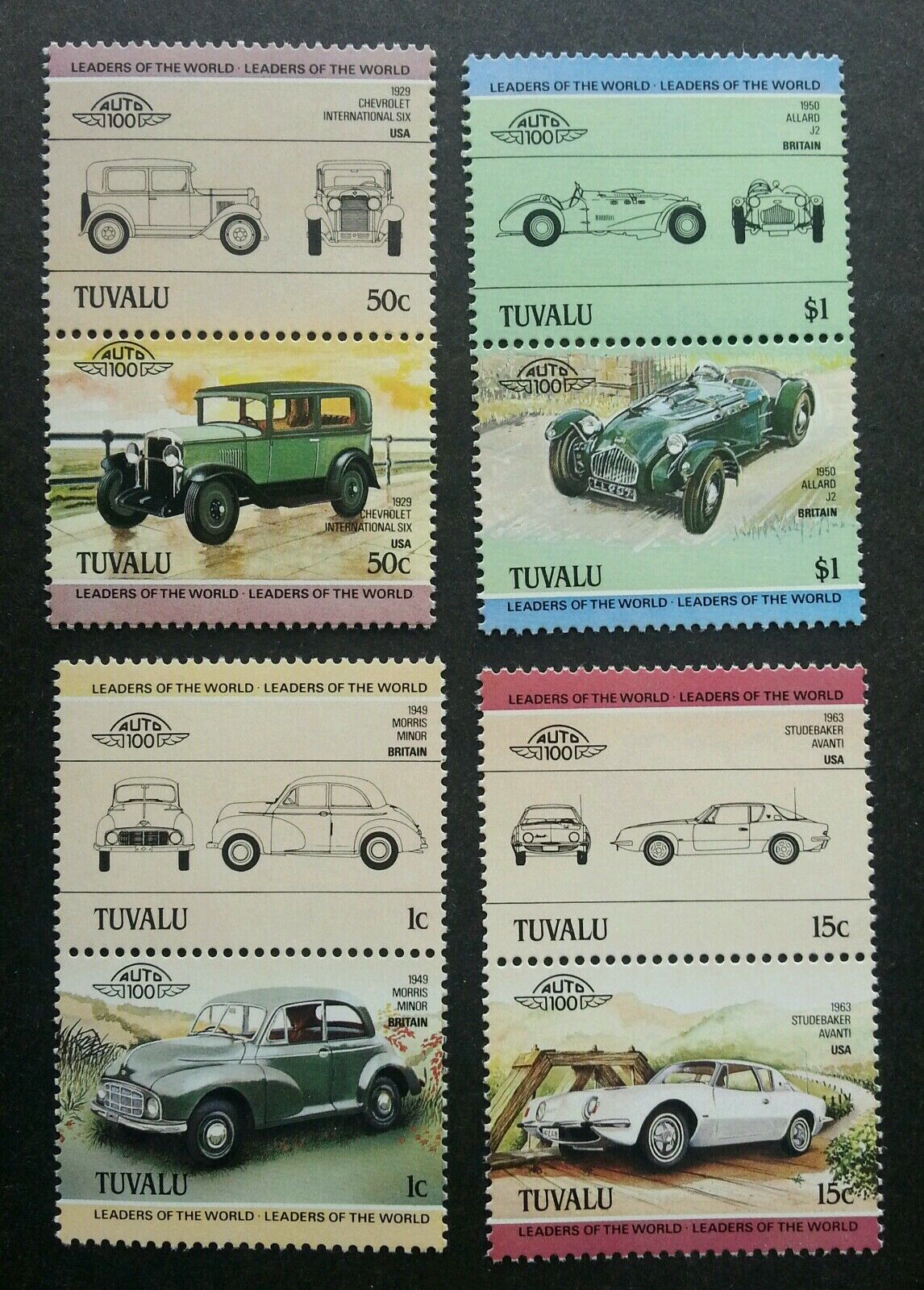 Tuvalu Classic Cars 1984 Vintage Old Transport Vehicle Automobile (stamp) MNH 