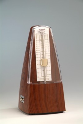 Metronom Pyramidenform Mechanisch mit Glocke -Teak-