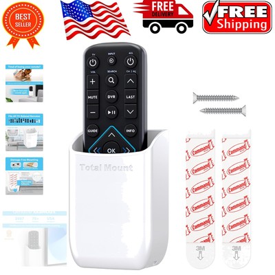 Easy-Access Remote Control Storage - Ergonomic, Drill-Free Holder in Sleek White