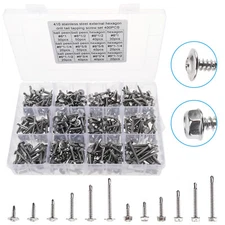 400X #8 Self Drilling TEK Screw Assortment Hex Washer & Wafer Head 410 Stainless