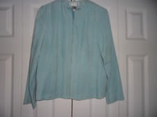 Woman's Size 6 Norton Studios Light Blue Full Zipper Soft Jacket