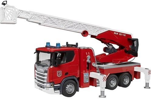 BRUDER Camion Betaillere Scania avec 1 vache - 53,5×18,5×26,5cm - Transport Animaux, Bovin - Set Vehicule agricole + carte - Jeux - Jouets