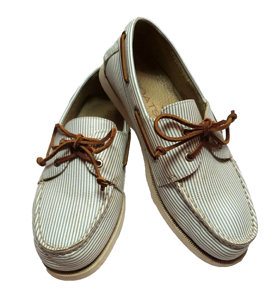 FROATS BOAT SHOES, The Classic Seersuckers, Blue & White  display picture 1