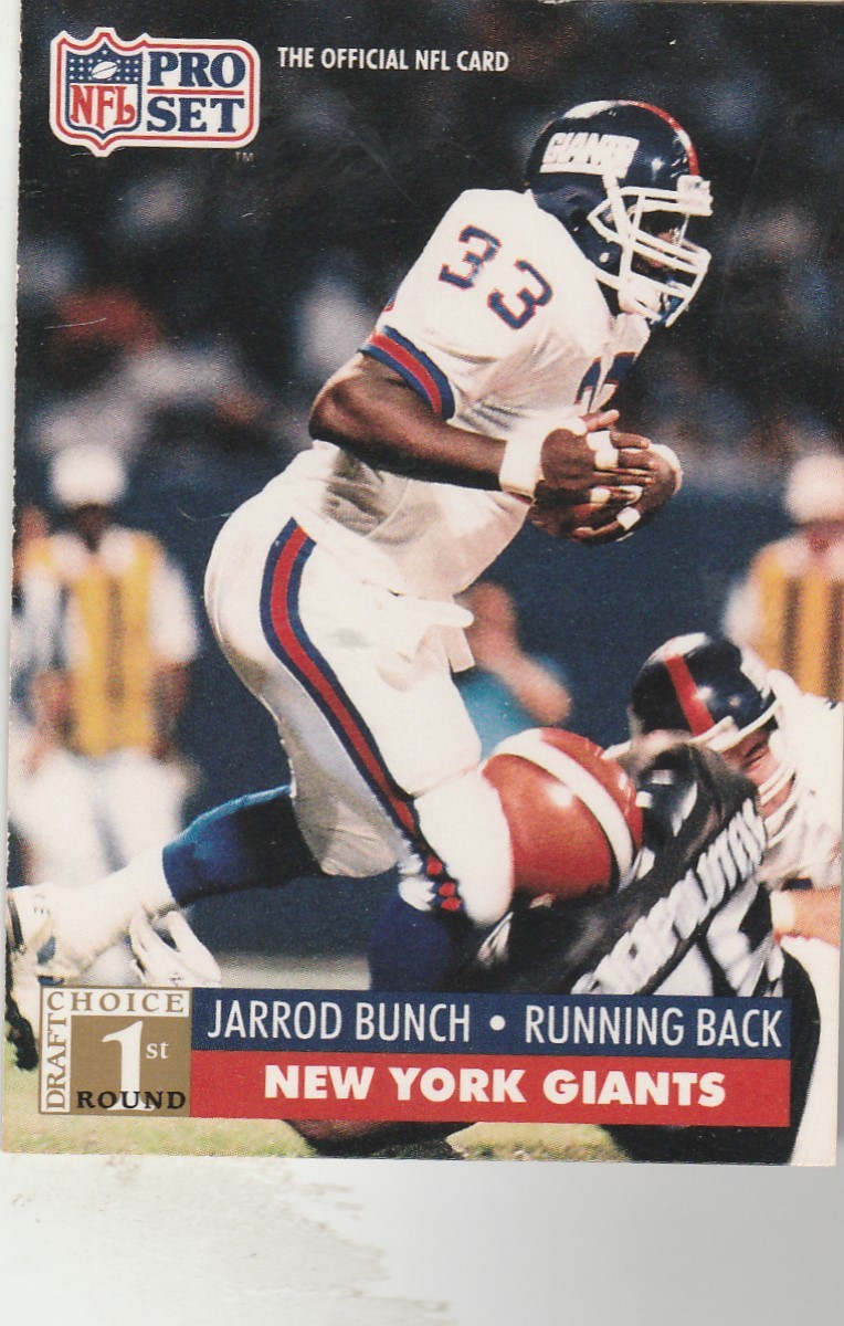 FREE SHIPPING-MINT-1991 Pro Set  #756 Jarrod Bunch GIANTS