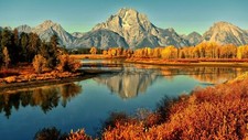 Landscape mountains lake reflection Custom Gaming Mat Desk