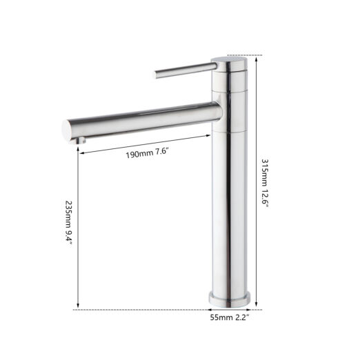 Silver Kitchen Deck Mounted Swivel Wash Basin Sink Water Tap Mixer Faucet - Picture 2 of 9
