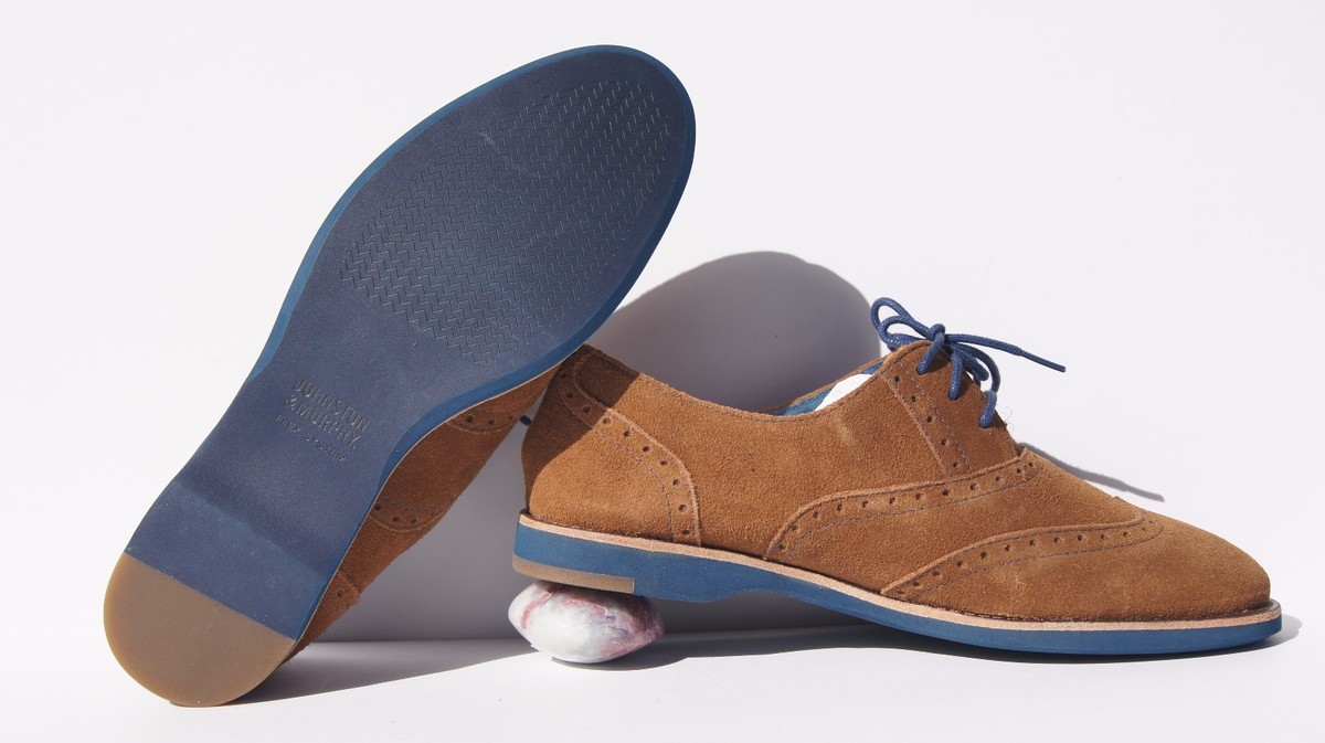 Johnston & Murphy Belinda – Oxford Femme En Daim Noyer, Taille 6, Neuf Avec Boîte