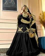 Presenting Black Crepe Silk Top Lehenga With Dupatta For Function Wear