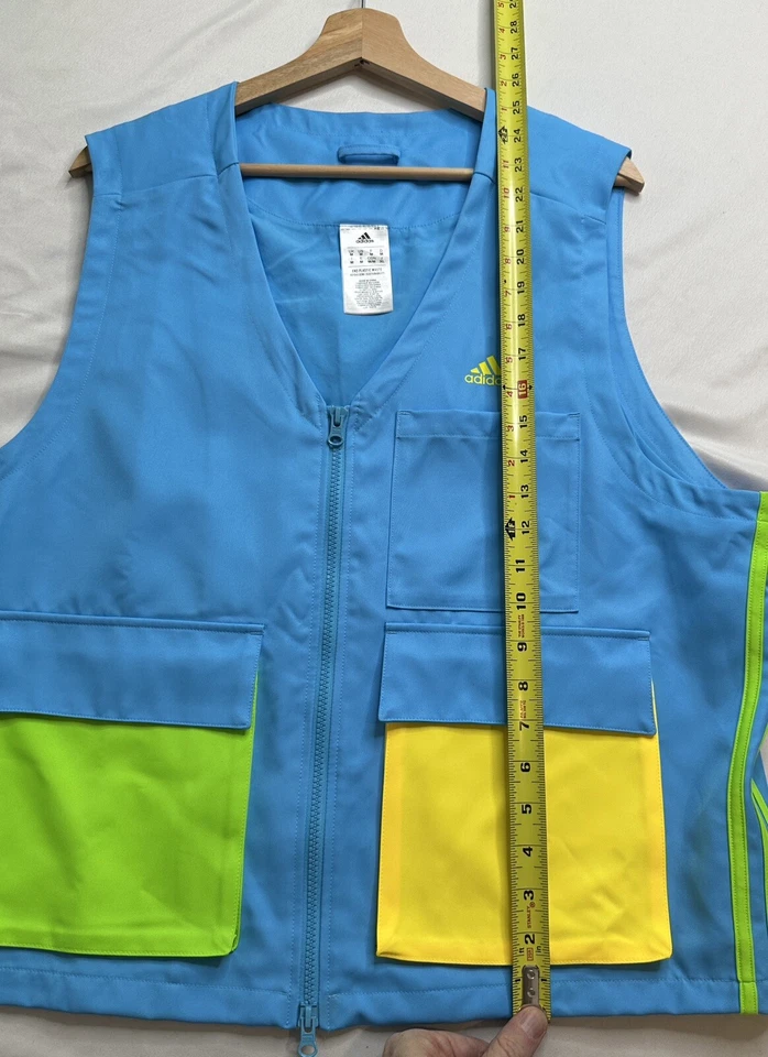 Chaleco utilitario Adidas para hombre Core Eco KC talla M azul amarillo verde Foto 3 de 4