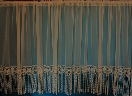 SUZZANA VOILE MACRAME CON BORLA BLANCA RED RECTA CORTINA PANEL HECHO A MEDIDA - Imagen 3 de 3